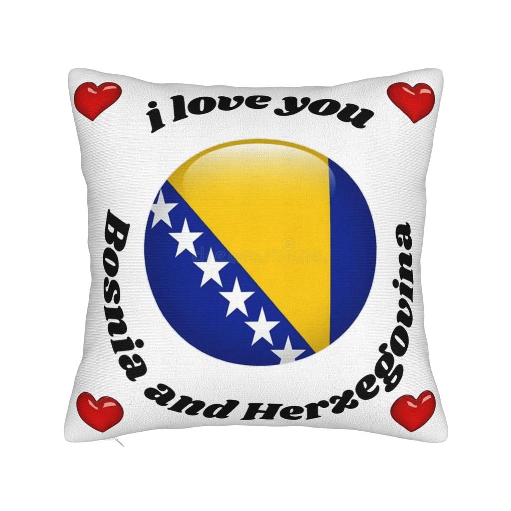Bosnia and Herzegovina Flag Pillowcases Product Printing Cushion Cover Decoration Pillow Case Cover Home Multiple Sizes
