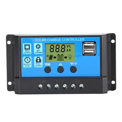 30A Solar Panel Controller LCD Screen Automatic Matching Long Lasting Discharge Controller PWM Solar Charge Controller