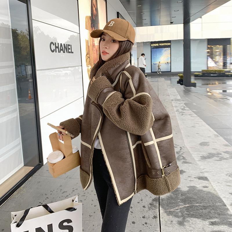 

Зимняя новая флисовая утолщенная гранулированная флисовая куртка Splicing XL