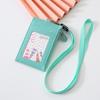 Neck Lanyard Student Card Bag PU Leather ID Card Holder Fashion Card Badge Holder  Men Women