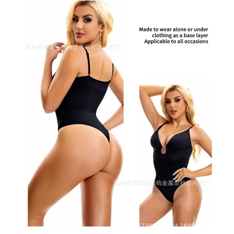 Body Intimo a Perizoma Modellante per Donne Taglie Forti, Scollo a V Profondo sulla Schiena, Controllo Pancia, Sollevamento Glutei