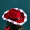 Feather Brim Cowboy Christmas Hat with Feather Brim Christmas Felt Adult Hat