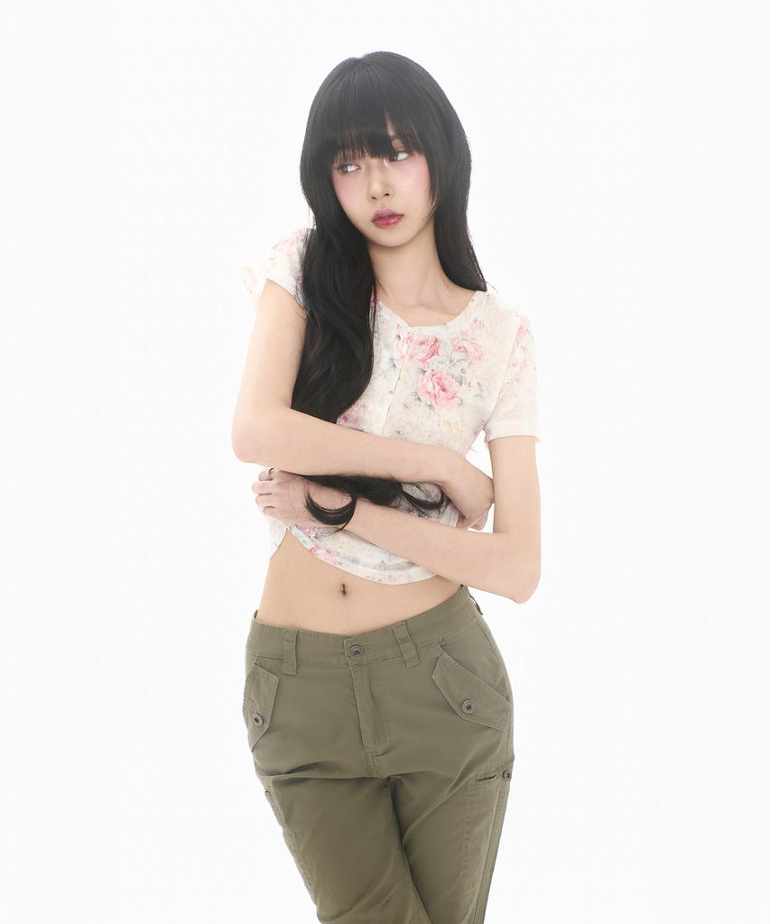 Mileko Flower Button T Ivory