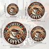 Vintage Coffee Hummingbird Round Area Rug, Soft Non-Slip Machine Washable Floor Mat for Kitchen Coffee Bar Home Decor