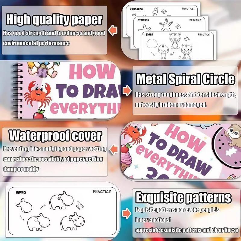 1PC how to Draw everything 300 drawings how to draw everything coloring book