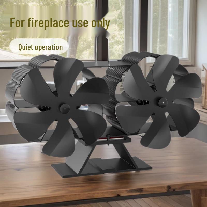 12-Blade Heat-Powered High-Speed Stove Fan for Fireplace