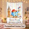 Custom Personalized Tapestry,Paddington Print Custom Name Text Wall Art Hanging for Bedroom