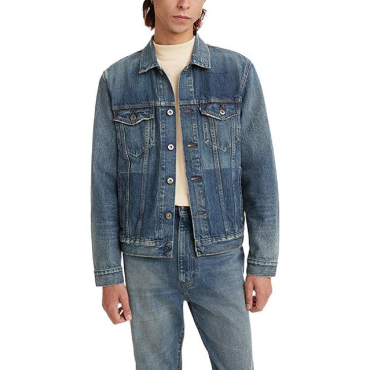 Levis Color Block Pocket Denim Jacket Men Jackets Blue 67485-0019