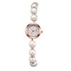 Cute Pearl Bracelet Square Analog Stylish Pearl Bangle Fashion Watch for Women Perfect for or As a Gift for Her Women's Watch Display, Waterproof,