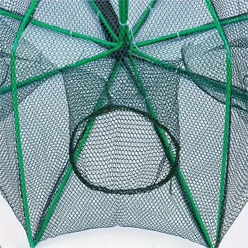 1pc Foldable Hexagon Fishing Trap Net With 6 Holes For Minnow, Crab, Crawdad, Shrimp, Fishing Accessories