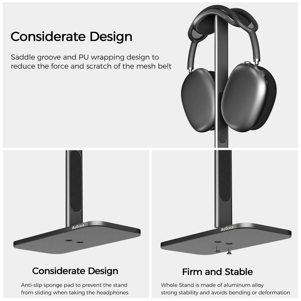 MaGrnce Smart Sleep Ständer für Airpods Max, Aluminium Kopfhörerständer mit Ruhemodus, zur Aufbewahrung und Präsentation von Kopfhörern zu Hause, im Spielzimmer oder