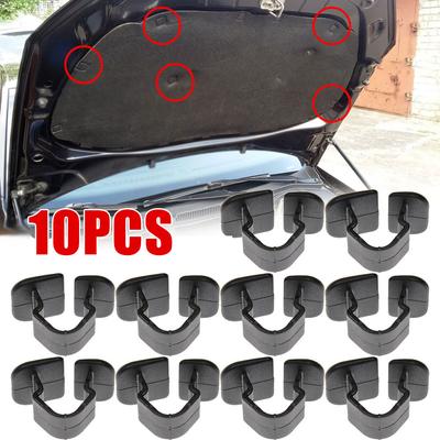 10 pièces Clip Rivet Rétenteur d'Isolation de Capot en Plastique Noir pour VW Polo Tiguan Passat B5 B6 SEAT Leon 2 Skoda Octavia Gadget