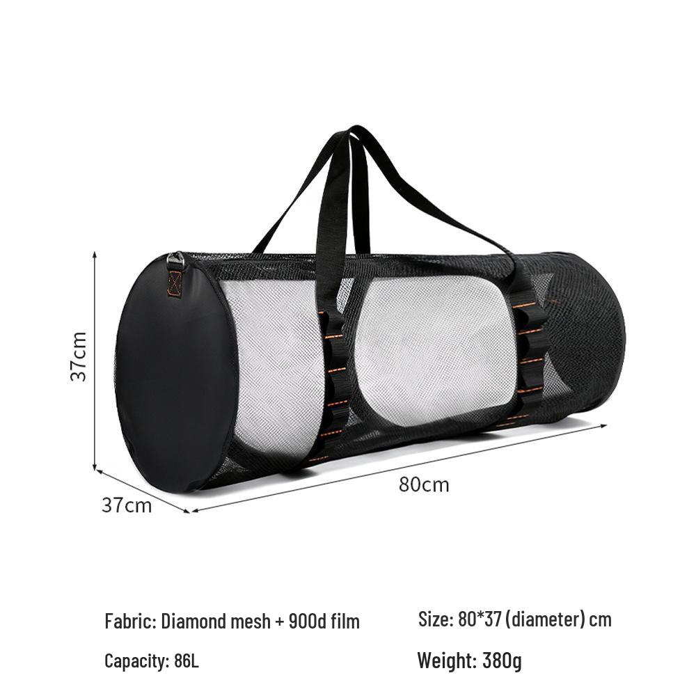Cylinder Mesh Beach Bag: Portable Tote, Crossbody, Travel Wash Bag for Fitness & Swimming