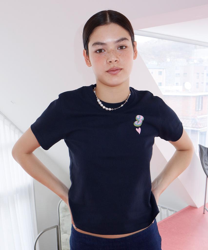 Teulimachi Tri / Heart T-Shirt / Navy