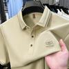 Light Luxury Brand Men's Short Sleeve Polo Shirt Summer New Item High-end Letter Golf Comfortable Cotton Casual Business T-shirt