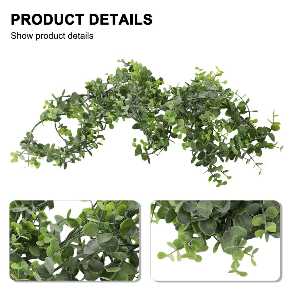 180cm/6FT Frostweiß Grün Ranke Künstliche Eukalyptus Dekorationen Blumen Garten Hochzeit 1.8M Grün Hängende Party