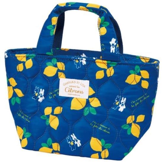 Skater Lisa and Gaspard Lemon Antibacterial Dishwasher Safe Soft Lunch Box with 530ml Lunch Chopsticks and Chopstick Case Quilted Tote Lisa and