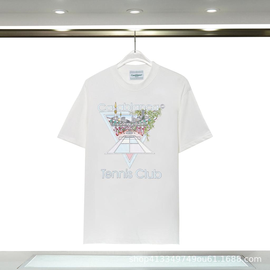Casablanca 23 Frühling und Sommer Neuheit Fantasie Tor Sternenhimmel Schloss Casa Buchstaben Logo Kurzarm Partner T-Shirt