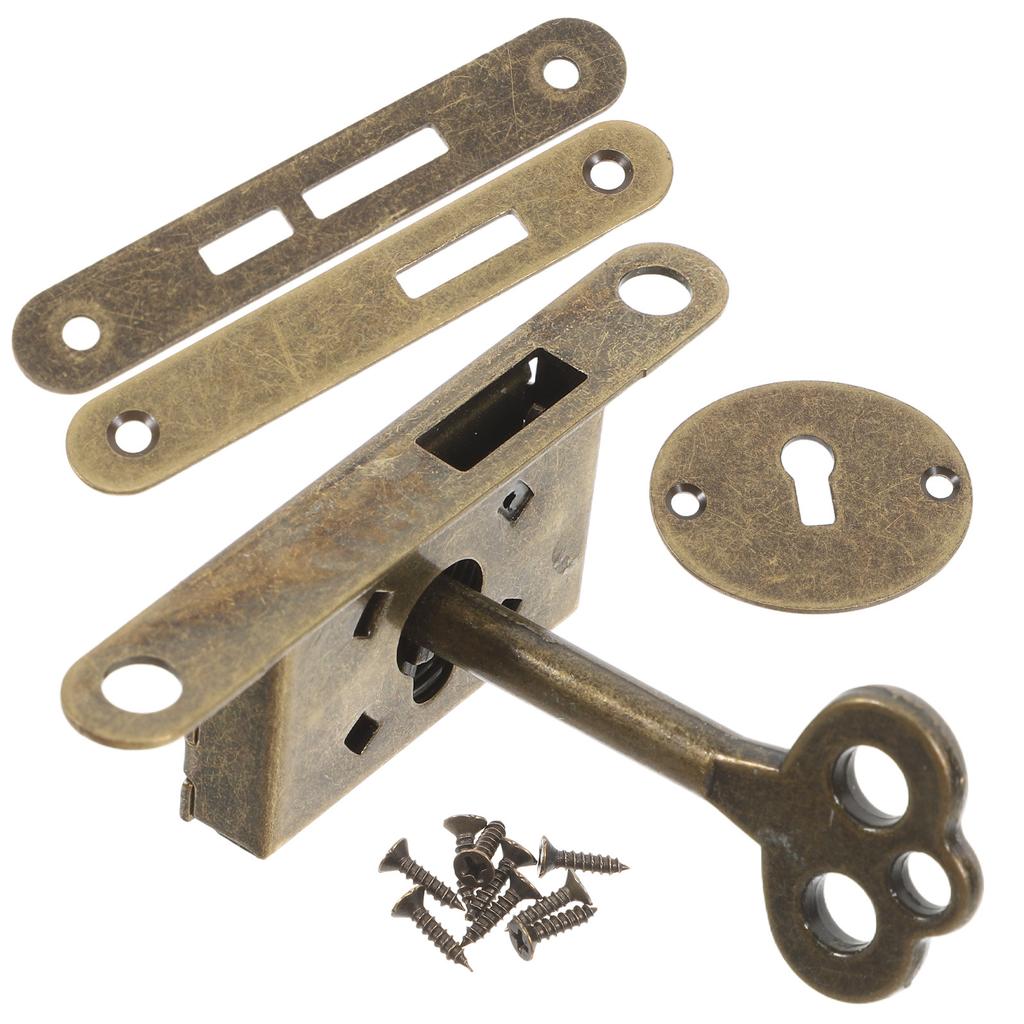 1Set Discreet Invisible Cabinet Lock for Drawers Jewelry Boxes Desks Cupboards Zinc Alloy Hidden Mechanism Easy Installation