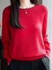 2025 Autumn/Winter Women's Versatile Round Neck Wool Pullover Sweater - Loose, Slimming Knitwear Base Layer Top