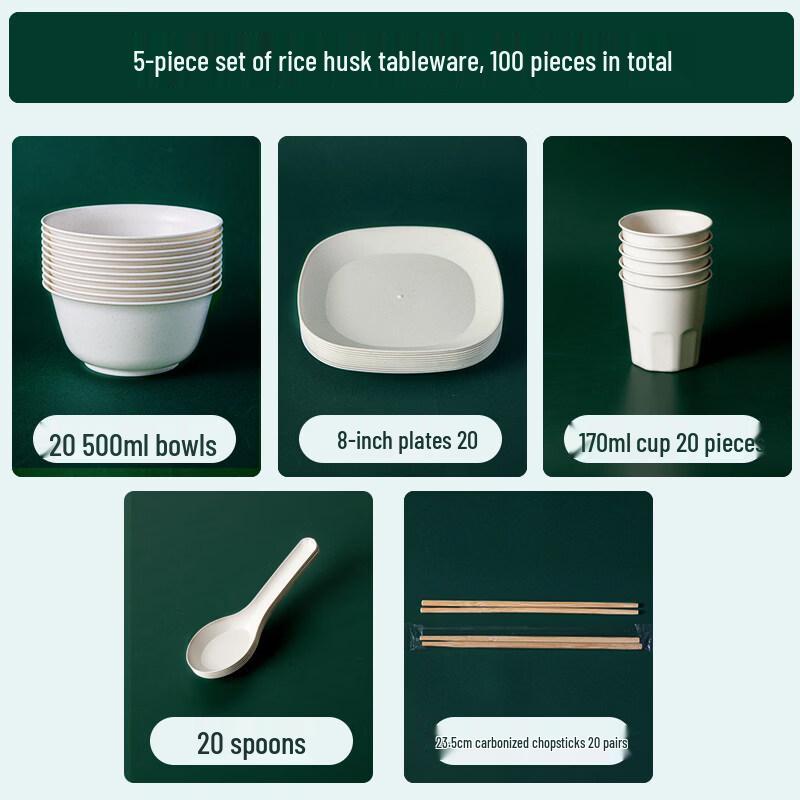 ZISIZ Outdoor Disposable Tableware 3-Piece Set