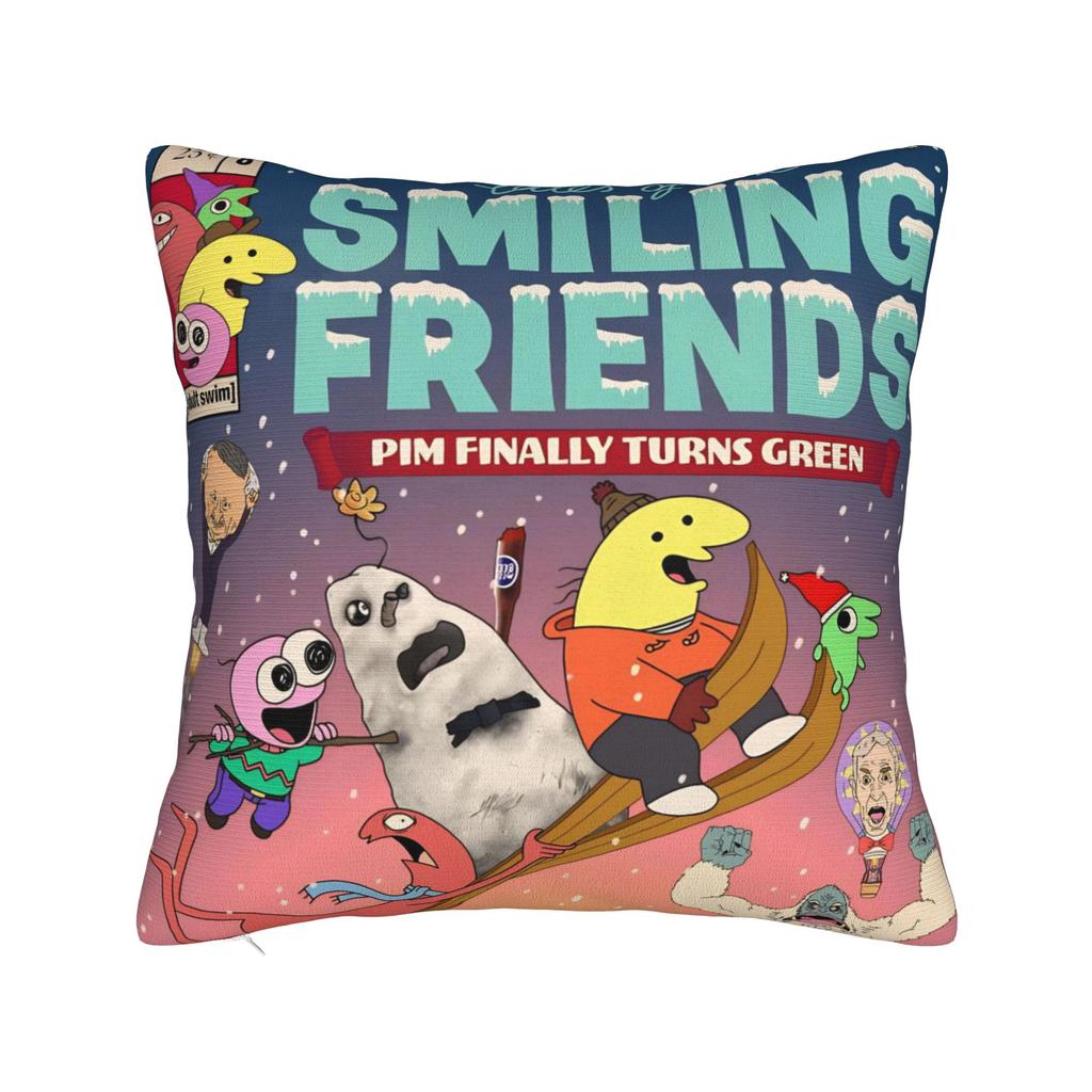 Smiling Friends Pim and Charlie Pillow Cover Printing Cushion Cover Decorative Throw Pillow Case Cover Home Multi-Size