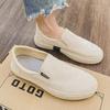 Tênis Casuais Slip-On de Lona Brancos Masculinos para Primavera, Respiráveis Estilo Old Beijing