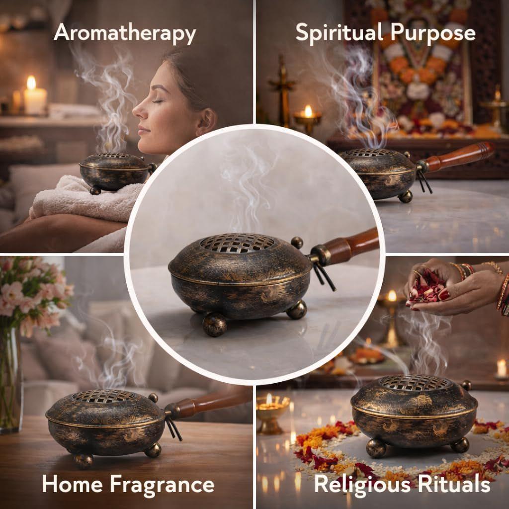 KBV Antique Iron Dhoop Dani, Loban Dani, Sambrani Dhoop Dani, Havan Samgri Dhoop Dani