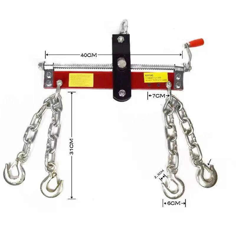 Engine Hoist Bracket with Chain Support Adjustable Load Leveler Crane Accessory for Garage and Workshop