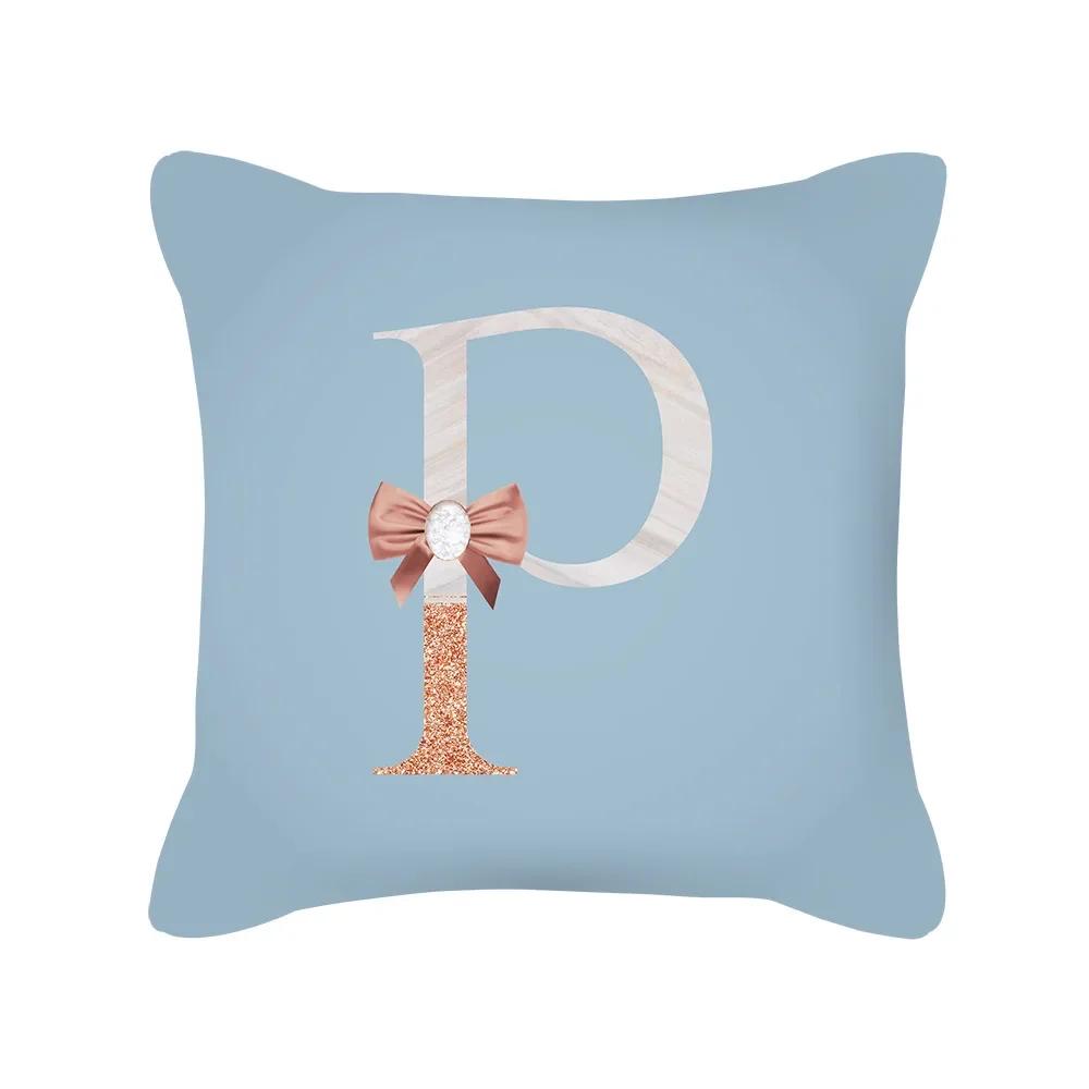 Letter Cushion Cover Alphabet English Pillow Home Decor