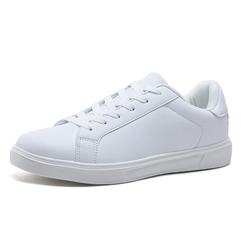 Large Size White Shoes, the Same for Men and Women, Spring and Autumn Leather Waterproof Casual Sports Shoes, Youth Casual Board Shoes
