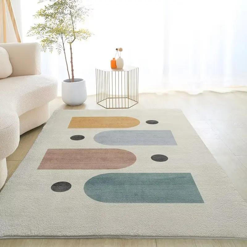 

Modern Living Room Decoration Carpet Simple Light Colored Soft Rug Bedrooms Sofa Side Larg Carpets Washable Non Slip Floor Mats 60x90cm