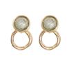 Women Elegant 925 Silver Circle Retro Earrings