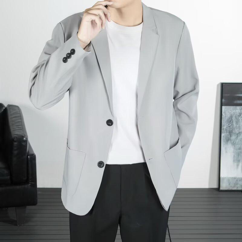 Pánské 2024 Neformální Business Sako: Jednobarevný, Volný střih, Jarní/Podzimní móda