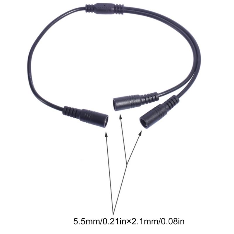 Double Female DC5.5x2.1mm DC5521 Power Splitter Cable For LED Lights And Security Cameras, 20AWG 40cm Length