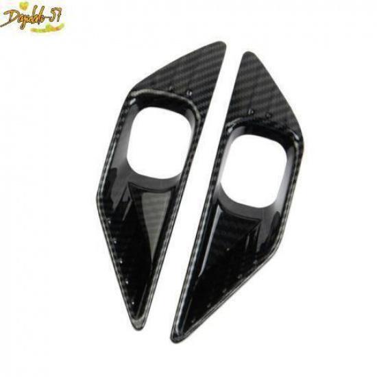 For  Mitsubishi Outlander Carbon Fiber Style Front Fog Light Lamp Cover Trim