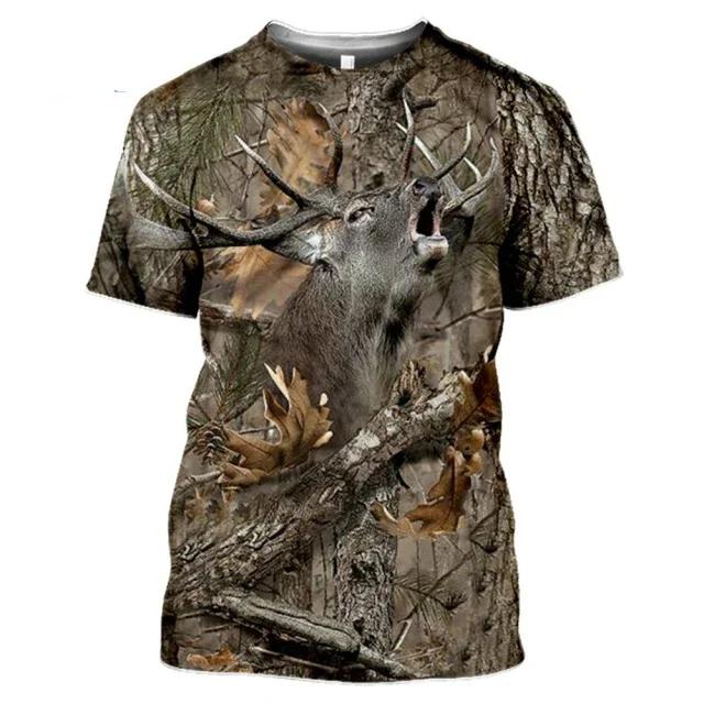 Wild Boar 3D Printed T-shirt Men's Short Sleeve O Collar Outdoor Hunter Animal Loose Dry Breathable Personality Clothing