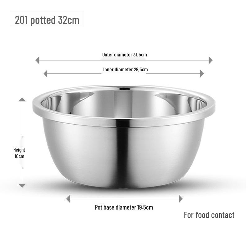 304 Stainless Steel Multi-Purpose Kitchen Basin for Soup, Dough, Vegetables, and Rice