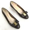 Salvatore Ferragamo Vara Ribbon Crocodile Leather Pumps Brown Size 6C (23.0cm) Italy Made(USED)