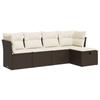 VidaXL Garden Furniture Set with Cushions 5 Pcs Brown Wicker, Outdoor Sofa Set, Sofa Set 3325269