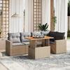 VidaXL Garden Lounge Set with Cushions 6 Pcs, Patio Sofas, Patio Furniture Set, Outdoor Furniture, Beige 3271304