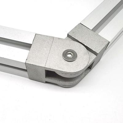 Zinc Alloy Hinge Connector Sliding Base Adjustable Hinge Right Angle Connector Flexible Pivot Aluminum Profile