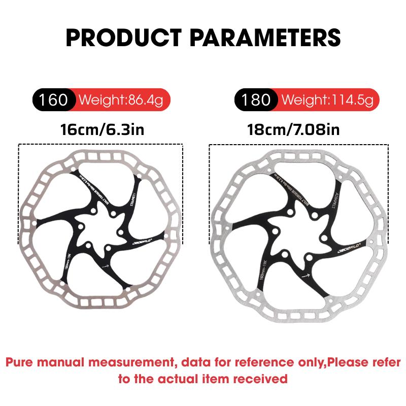 6-Bolt Bicycle Disc Brake Rotor Hydraulic Disc Brake 160/180 Ultra-Light High Strength Heat Dissipation Rotor for MTB Road Bike