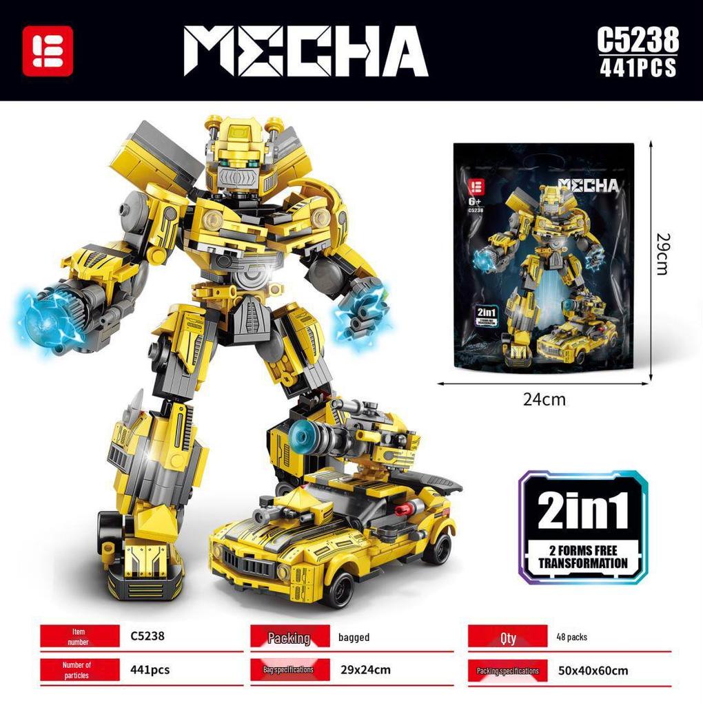 Deformation Optimus Lolo Brothers 8847: Children's Wasp Mecha Robot Building Blocks, Gifts for Boys and Girls