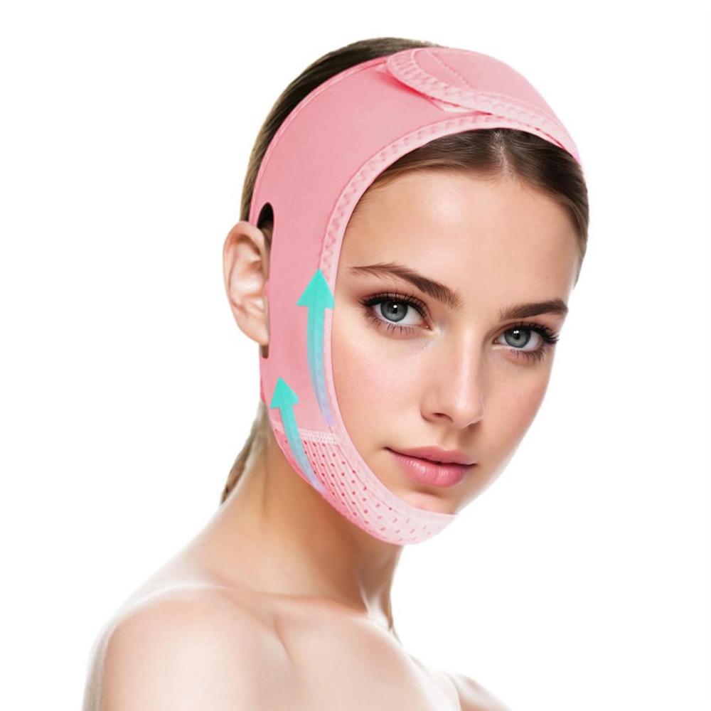 V-shaped lifting mask, chin strap for sleep, women s V-shaped lifting mask, facial slimming exerciser, pink (1 piece) Pack of 1 розовый