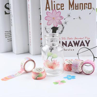 200PCS Adhesive Sticker Stylish Flower Petals Tape Scrapbooking Sticky Paper Masking Tape