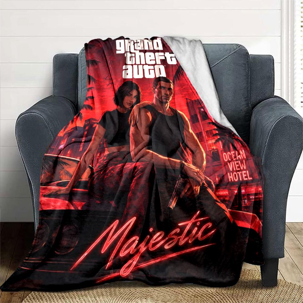 Grand Theft Auto Blanket Ultra-Soft Great for Seaside Couch Livingroom for All Occasions Stylish Decor Gifts For Family Or Friends