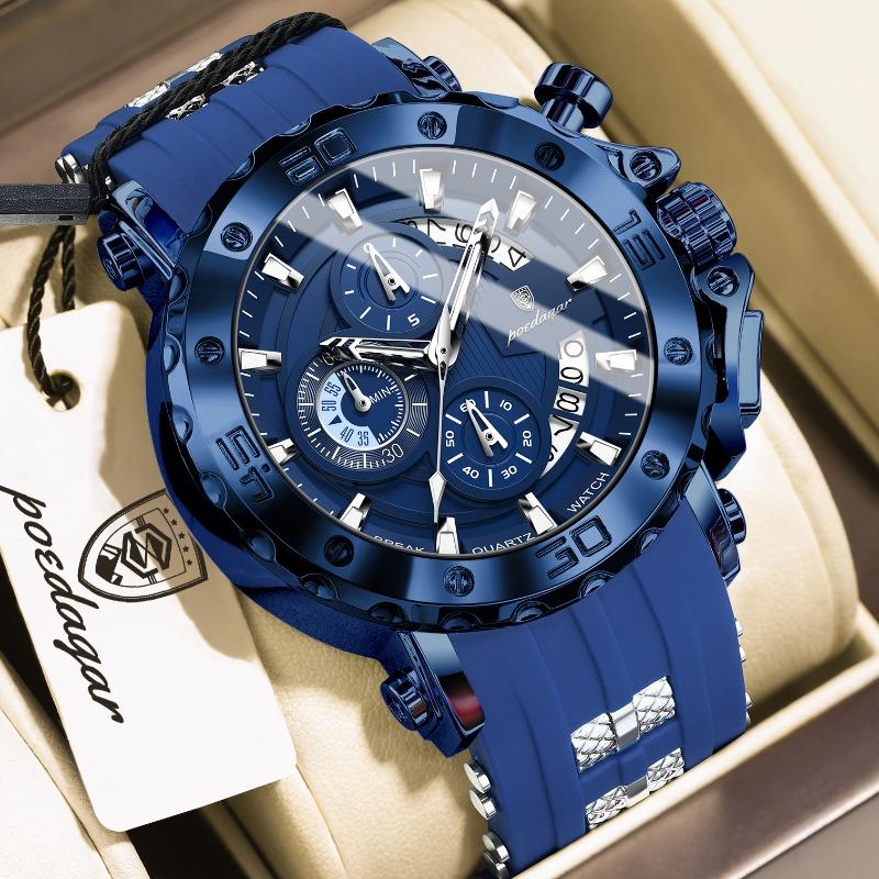 Top Brand Multi-function New Men's Watch Chronograph Luminous Quartz Fashion Watch