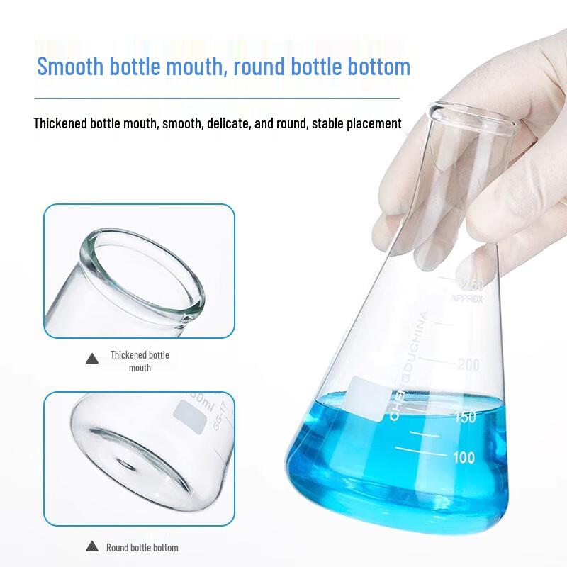 NuanZhiYuan Lab Glass Conical Flasks 250mL (5-Pack)