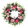 Artificial Peony Wreath Silky Fabric Beautiful Fadeproof Flower Wreath for Door Wedding Wall Decoration